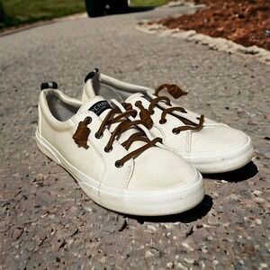 Sperry Crest Vibe  Womens Size 8 Canvas Platform White Sneakers